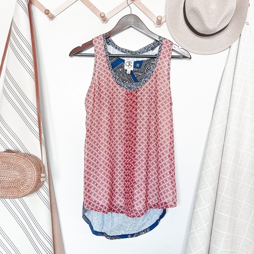 Anthropologie One September Mixed Media Bandana Tank